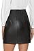 Fahsyee Women Leather Skirt, Black Faux Mini High Waist Plus Size Pencil Aline Bodycon Vegan Stretch Summer Spring Skirts XXL