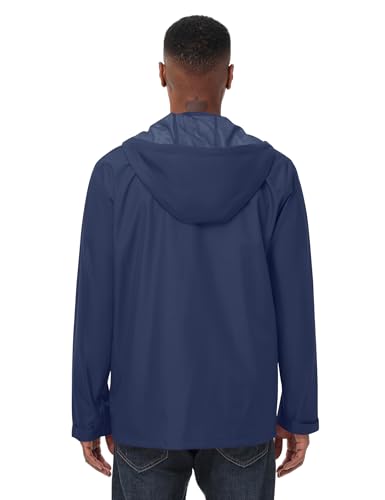 Image of Avoogue Mens Waterproof Lightweight Rain Jacket Breathable Active Outdoor Hooded Raincoat Casual Trendy Jackets Work Jacket