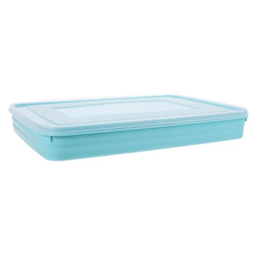 SOLUSTRE 2-piece Food Storage Container Set Sealed Lids for Fridge Freezer Dumpling Tray Snack Box Organized Kitchen Storage