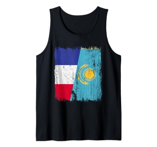 France Kazakhstan Half Flag French Kazakh Jersey Tank Top