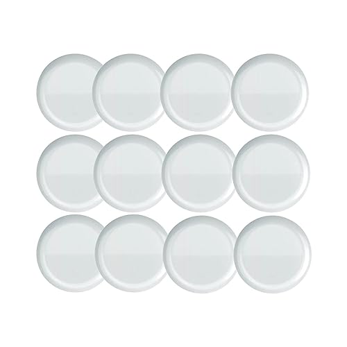 Nadir Figueiredo Opaline Blanc 27cm - Kit de 12 Pratos de Jantar Modernos de Vidro Temperado Reutilizável e Lavável na Máquina