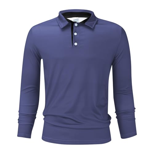 Langärmeliges Hemd mit Knopfleiste und langen Ärmeln, modisches Herrenoberteil, Herren-Unterwäsche, Slip, navy, 4XL