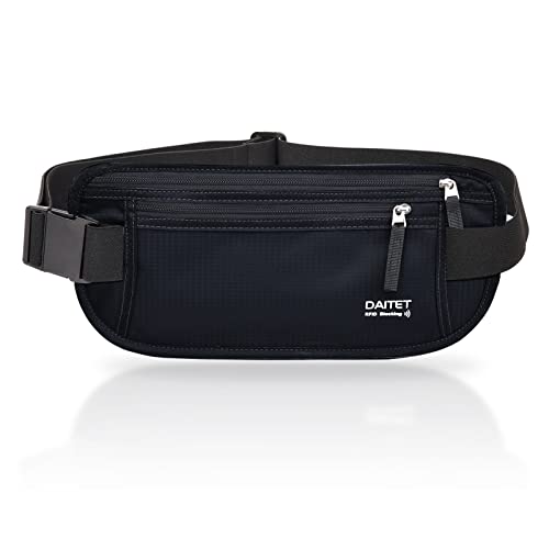 RFID Blocking Money Belt for Men Women, Slim Fanny Pack