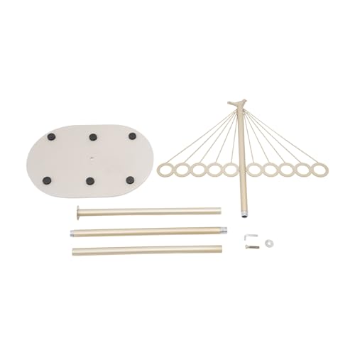 Perchero en forma de paraguas con base de placa de piedra, 170 cm, creativo, decorativo, perchero de metal, 10 ganchos, 15 kg, diseño moderno, de pie, inoxidable, para entrada (dorado, blanco) - imagen 4