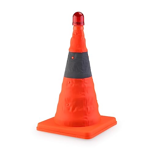 Ciieeo Cono de Tráfico Plegable Luz LED Intermitente Material Oxford Resistente al Agua Base Estable y Reflectante para Señalización Vial y Seguridad