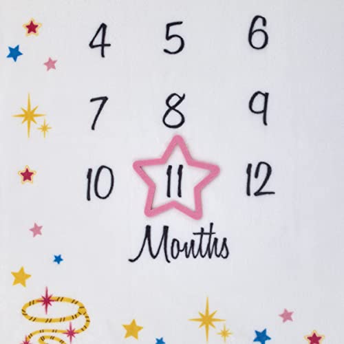 Image of NoJo Wonder Woman White and Gold Star-Tiara, Lasso of Truth, and The Invisible Jet Milestone Baby Blanket