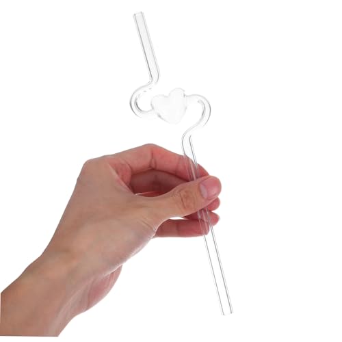 Popotes de vidrio reutilizables con forma para batidos densos y cócteles 5