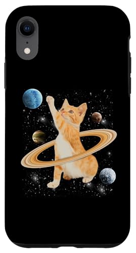 Carcasa para iPhone XR Caturn Saturn Cat In Space Funny Kitten Cats Lovers Galaxy