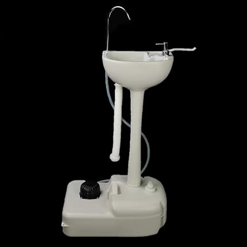 Uhetoice 移動式洗面台 ポータブルシンク アウトドア 電源不要 足踏み式 大容量 組み立て分解が簡単 プーリー付き 置物台付き 排水管を伸縮できる キャンプ 手洗いプール ガーデンシンク 緊急対応 中庭 学校 病院だ ショッピングモール (17L(