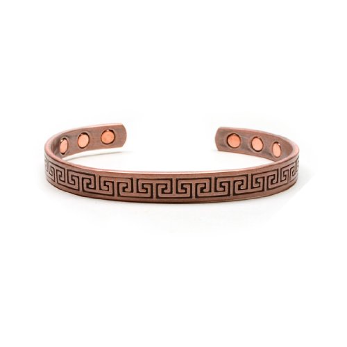 Accents Kingdom Magnetic Copper Therapy Arthritis Relief Golf Cuff Bangle Bracelet, Aztec Design