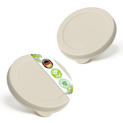 Falkenhorn Tapas para latas de caña de azúcar ecológicas, 2 unidades pequeñas (73 mm), sin BPA, aptas para alimentos, para latas de comida para perros