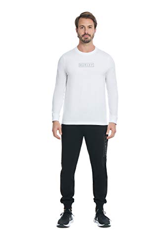 Hurley Men's Boxed Logo Longsleeve Graphic T-Shirt, White, Small #TOP1
