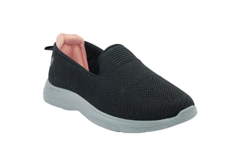 Image of WalkLine Women's Slip-On Walking Shoes | Lightweight Knitted Mesh Casual Sneakers | Soft PU Sole Comfortable Loafers | Breathable Running, Gym, Travel Shoes for Women
