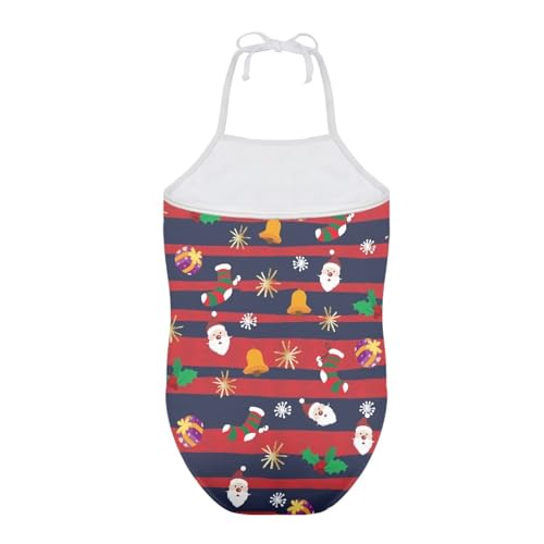 Image of Girls One Pieces Christmas Swimsuit Cute Swimwear Bathing Suits Beach Sport Halter Swimwear Vacation Pool Party Size