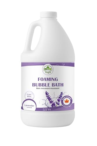 Yogti - Yogti [Made in Canada] Foaming Bubble Bath Body Wash, 2 L, Lavender, Made with with Epsom Salt & Pure Lavender Essential Oil - 2 L