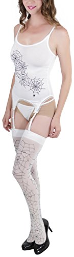 Image of ToBeInStyle Women's Bodystocking Bustier Garter Lingerie Suspender Thigh High Stockings