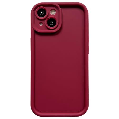 Image of Puxicu Slim Case for iPhone 15, Enhanced Camera Protection, Shockproof Skin-Friendly Touch Soft Case Cover for iPhone 15 Phone 6.1 inch, Wine