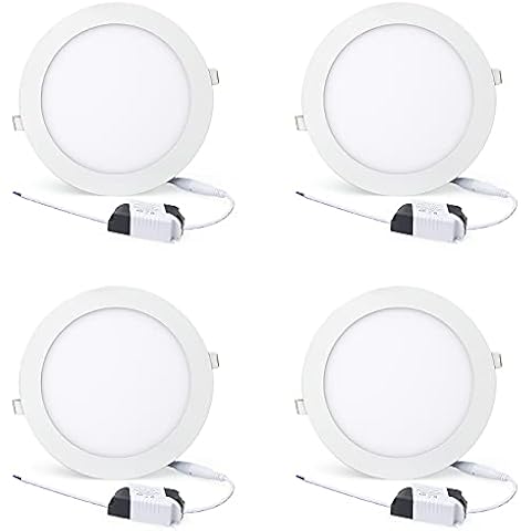 7 Inch Ultra-Thin Recessed Lighting, Xingruyu 4 Pack Led Pot Light Downlight, Dimmable, 18W=135W, 6000K Daylight, 1800 Lumens, Easy Install for Office Home Kitchen Commercial Lighting Cover