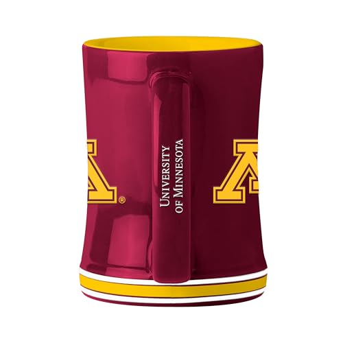Image of Logo Brands NCAA Minnesota Golden Gophers 14 oz Relief Coffee Mug - Officially Licensed Mug, Sculpted 3D Logo and Team Colors - Comfortable Handle and Glossy Finish for College Sports Fans