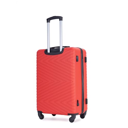 4-Piece Lightweight Luggage Set for Stress-Free Travel, 16-28 inches, with Convenient Rotating Wheels, Red3