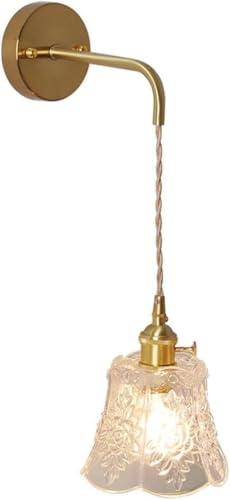 OEUBEQ Aplique de Pared Moderno, Aplique de Pared de Vidrio Vintage, lámpara de Pared Moderna de latón, lámpara de Pared Industrial Antigua con cableado, lámpara de Pared nórdica para dor