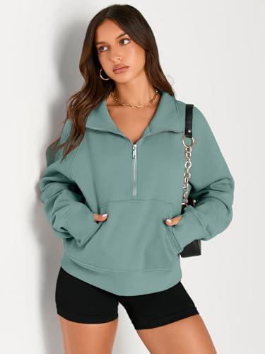Image of AUTOMET Womens Sweatshirts Half Zip Cropped Pullover Fleece Quarter Zipper Hoodies 2026 Fall Fashion Outfits Clothes