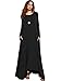 MakeMeChic Women's Long Sleeve Casual Loose Pocket Maxi Long Party Dress Black L