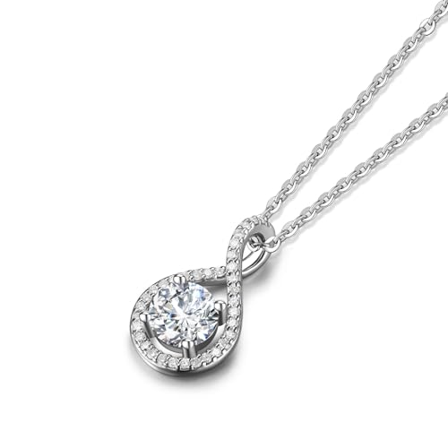 Agvana Eternal Radiance 0.43-1.25 Ct. Tw. Lab-Grown Diamond Infinity Pendant Necklace in Sterling Silver (D-E Color, VS Clarity) Fine Jewelry for Women Anniversary Birthday Gifts for Her, 16-18" Chain3