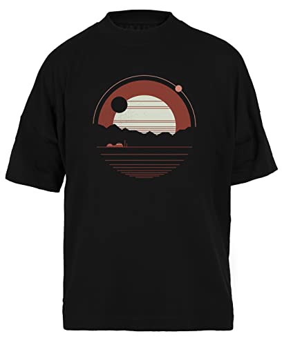 T-Shirt Baggy Noir Solitude Unisex Ample en coton confortable pour l\'été