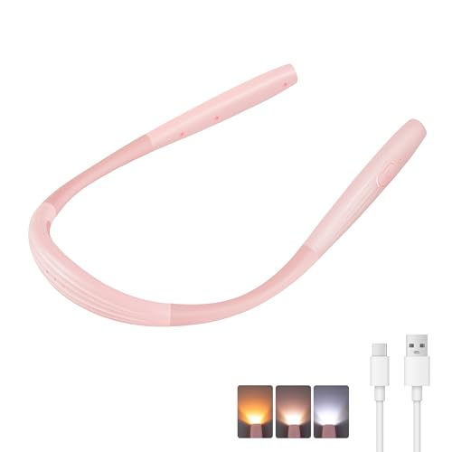 Luz de cuello para leer en la cama recargable con tres tonos de color y apagado automático