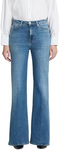 7 For All Mankind Women's MODERN Dojo TAILORLESS Oceanstone Jeans, Mid Blue, 24W