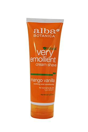 Alba Botanica - Mango Vanilla Cream Shave, 8 oz Cream (Pack of 5)