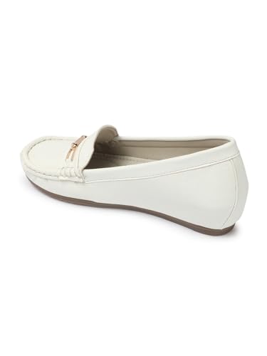 Image of Carlton London Women Comfortable and Stylish Flat Square Toe Slip On Fashion Loafer Shoes for Daily,Office, Casual and Formal Use
