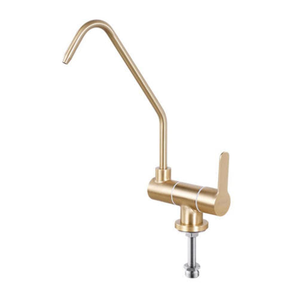 WDSOPK Water Filter Tap Brushed Gold Pure Faucet Stainless Steel Cold Water Faucet-B (C A)