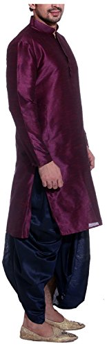 Dhoti Kurta Threadsart de seda lila talla 42 elegancia tradicional 3