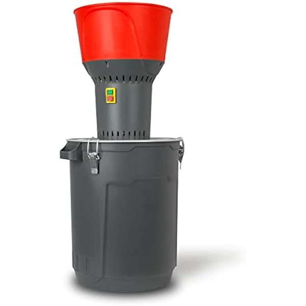EBERTH Elektryczny młyn do ziarna z wiadrem 50 l, silnik elektryczny 1300 W, lejek 13 l, 400 kg/h, szlifierka z ostrzem ze stali nierdzewnej, pięć sit, w tym kruszarka do ziarna