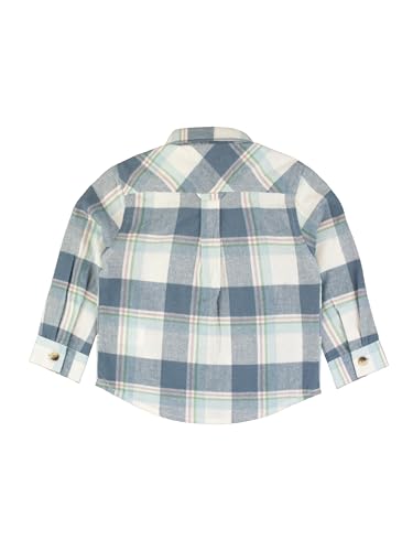 Image of RUGGEDBUTTS Boys Solid Cotton Long Sleeve Button Down Shirt with Button Tabs