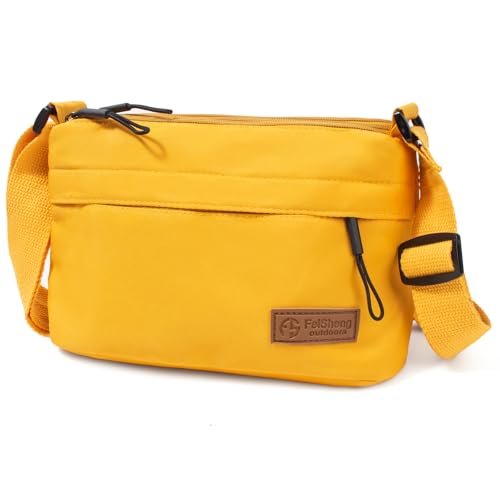 Crossbody Sling Bag Canvas Purse Small Shoulder Handbag 5 Pocket Casual Travel Messenger Hobo Bag Phone Satchel Backpack