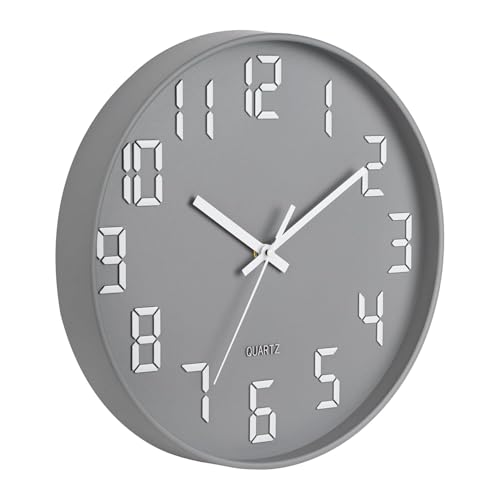 Image of SKYTONE Wall Clock 12 inch Silent Quartz Decorative Wall Clock Non-Ticking Classic Clock Round Easy to Read for Living Room, Bathroom, Kitchen, Office, School