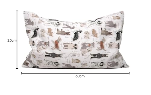 Zirbenkissen 30x20cm Bio-Baumwolle 'Liebe Hunde' + Bio-Inlett - 100% naturrein. Duftkissen mit Zirbenspäne