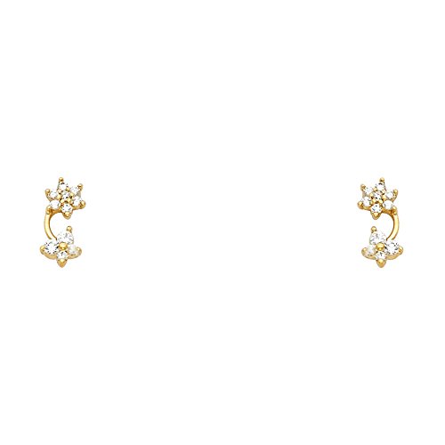 14k Yellow Gold Stud Earrings with Screw Back2