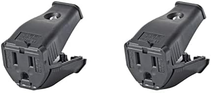 Leviton 2-Pole 3-Wire Grounding Cord Outlet, 3W102-E, Black image 3