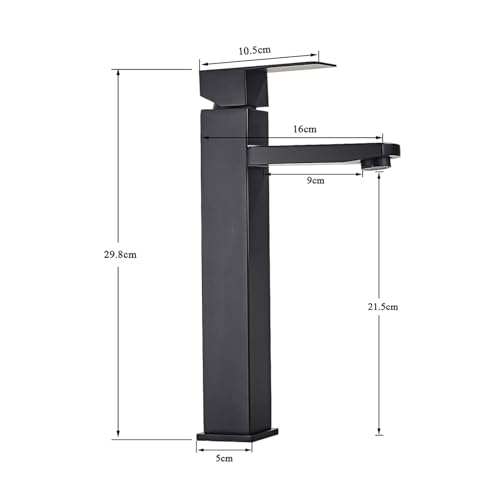 Mitigeur de salle de bain noir mat court pour installation sur comptoir
