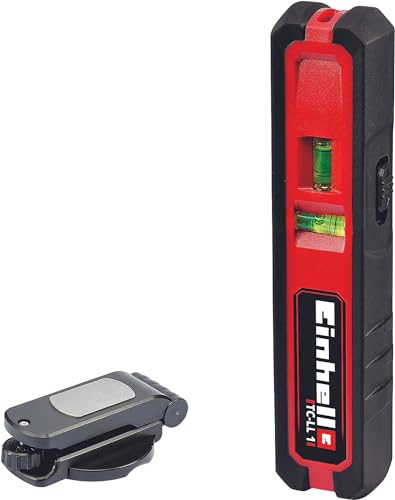 Einhell Nivelación láser - TC-LL 1. Líneas horizontales, verticales y diagonales, láser puntual, niveles de burbuja integrados, agarre suave, incluye soporte de pared