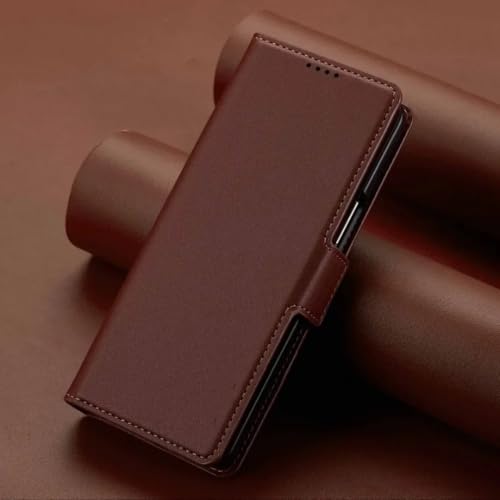 Étui en Cuir pour Samsung Z Fold Housse Portefeuille Premium Marron avec Rabat
