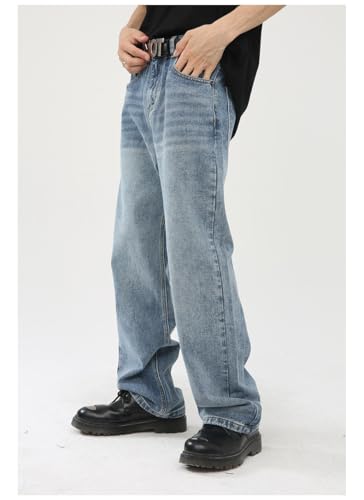 Men's Denim Jeans Loose Korean Style Slim Straight Leg Wide Leg Commuting Daily Casual Pants for Men4