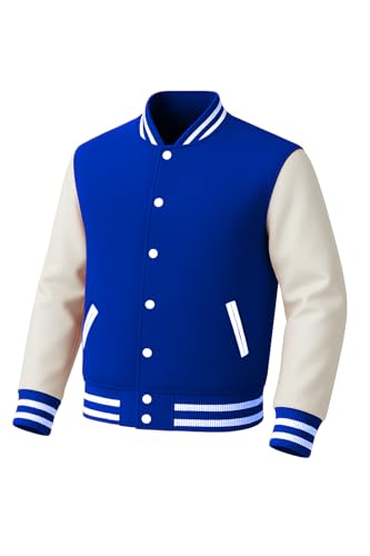 Deckra Men's Varsity Jacket Casual Baseball Bomber