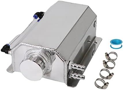 Dokili 2L Alloy Universal Water Coolant Overflow Expansion Tank Reservoir Aluminum Cap Silver
