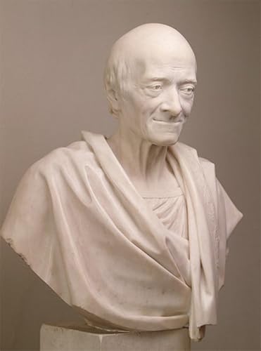 Cuadro decorativo retrato de Voltaire con toga, pintura clásica en lienzo 60x90cm