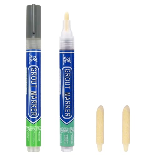 Nurila 2 Stück Fugenstift Dunkelgrau, Fugenfarbe, Wasserdicht Reparaturstift, Fliesenstift, Reparatur Stift für...
